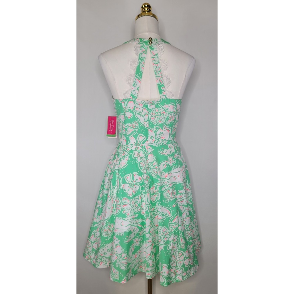 Lilly Pulitzer Fluorescent Sea Life Fit & Flare Dress Size 2 NWT Mint Green - Picture 5 of 12